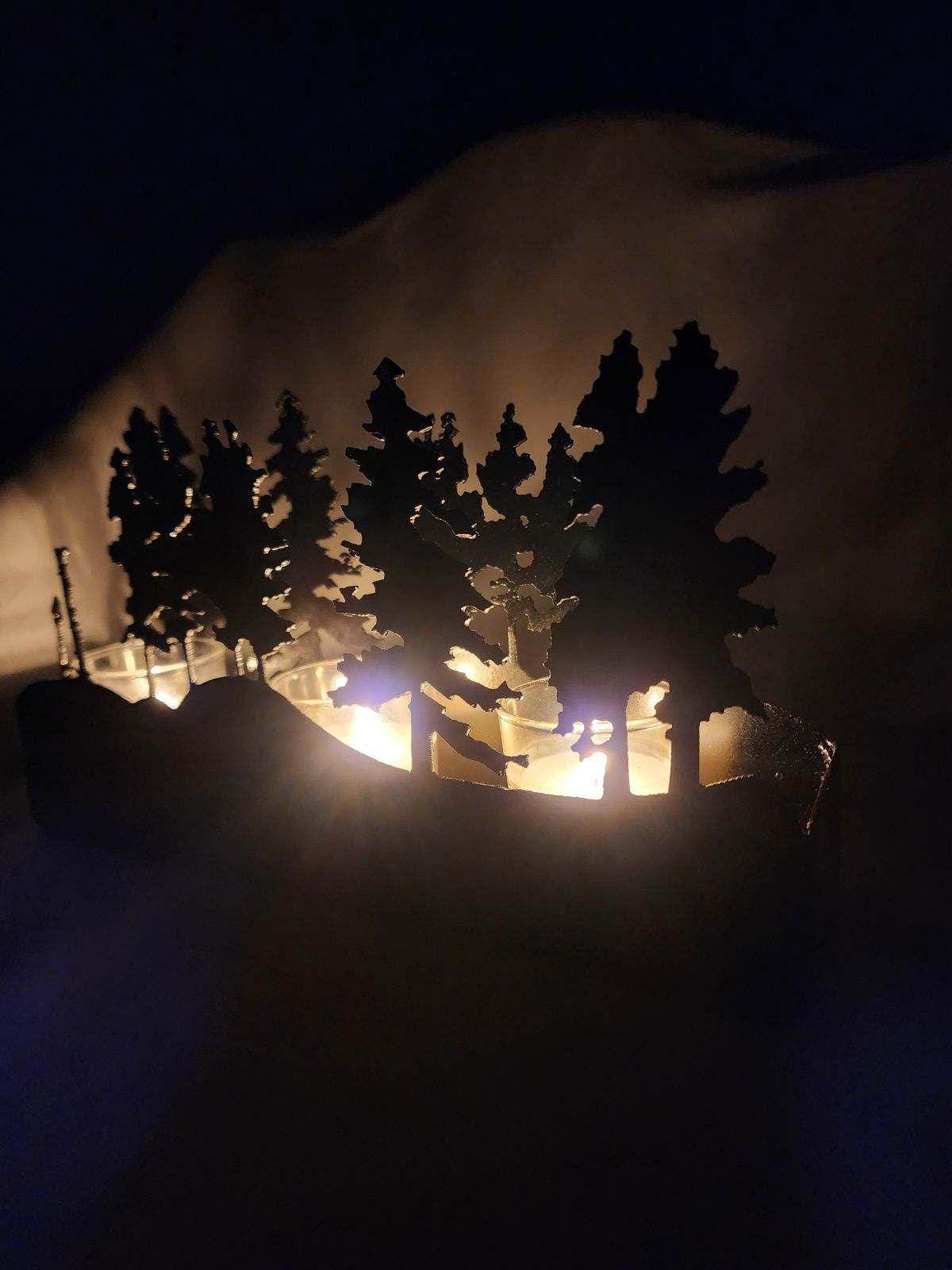 Forest Scene Tea Light Candle Holder