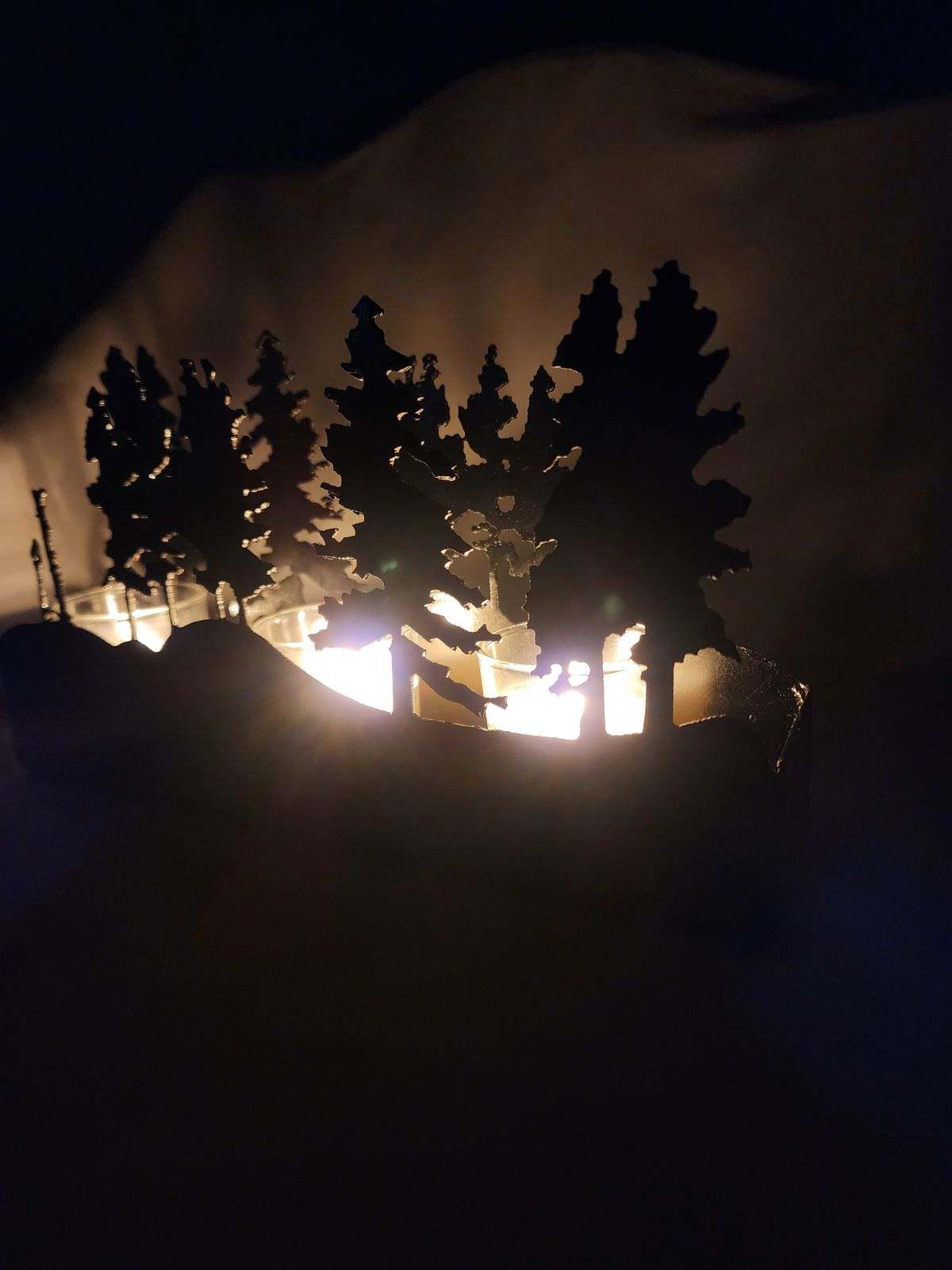 Forest Scene Tea Light Candle Holder