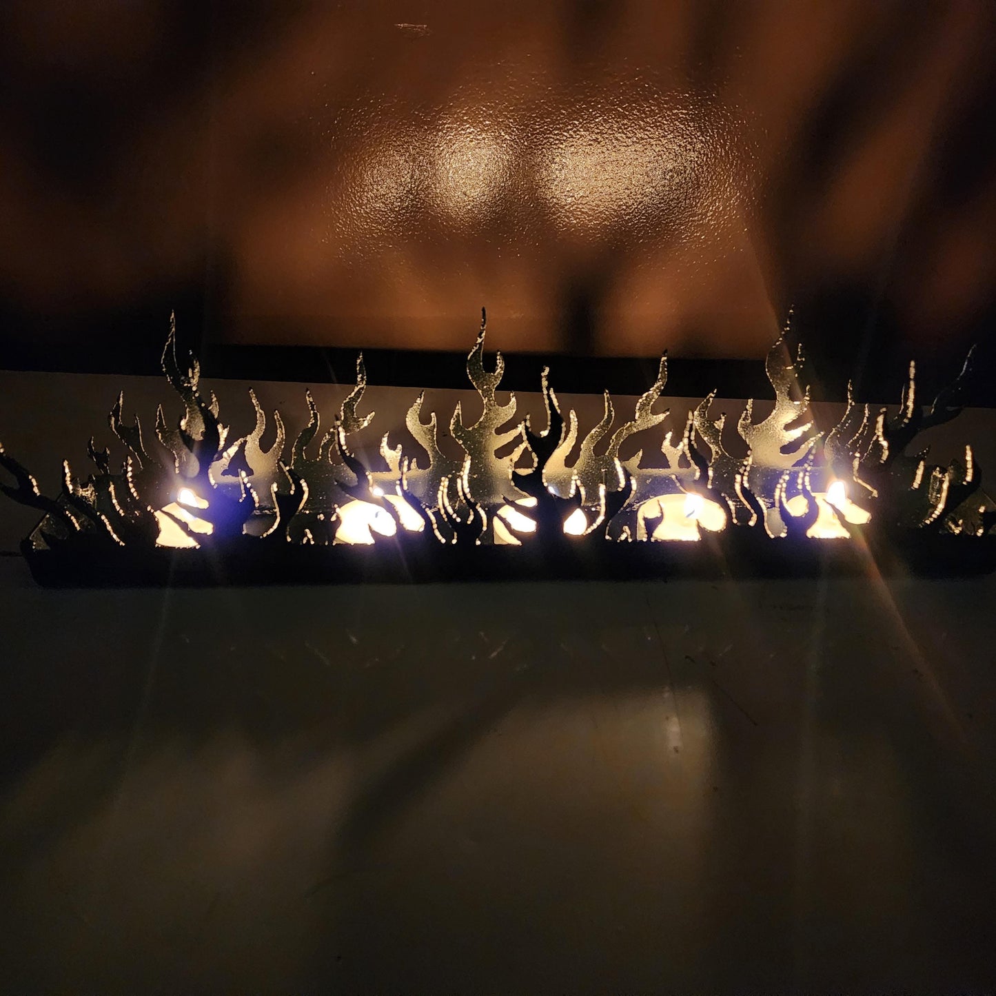 Flame design tealight candle holder